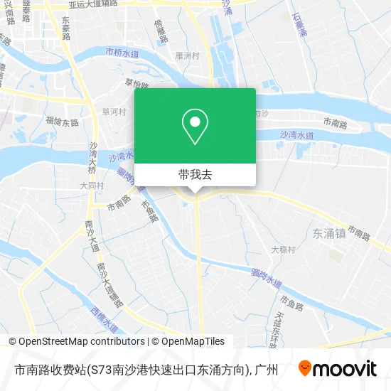 市南路收费站(S73南沙港快速出口东涌方向)地图