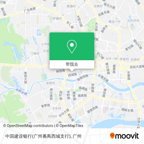 中国建设银行(广州番禺西城支行)地图