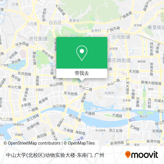 中山大学(北校区)动物实验大楼-东南门地图