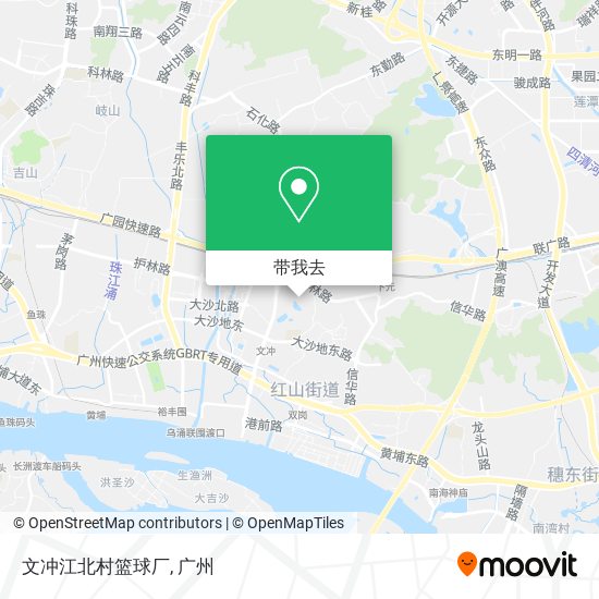 文冲江北村篮球厂地图