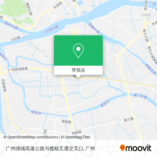 广州绕城高速公路与榄核互通交叉口地图