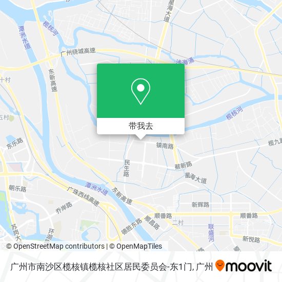 广州市南沙区榄核镇榄核社区居民委员会-东1门地图