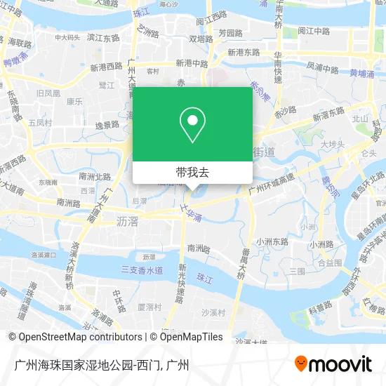 广州海珠国家湿地公园-西门地图