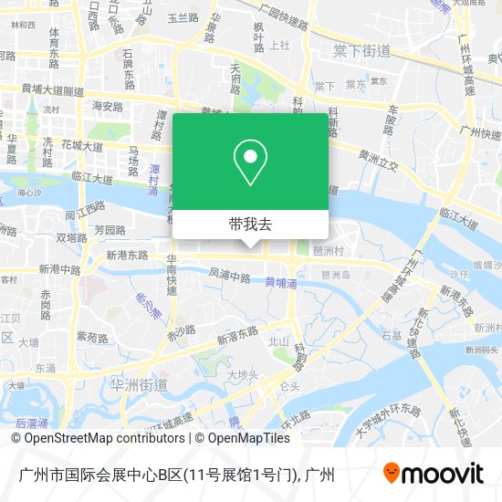 广州市国际会展中心B区(11号展馆1号门)地图