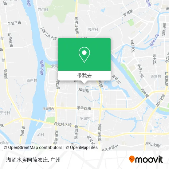 湖涌水乡阿简农庄地图