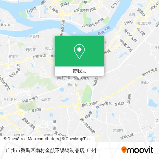 广州市番禺区南村金航不锈钢制品店地图