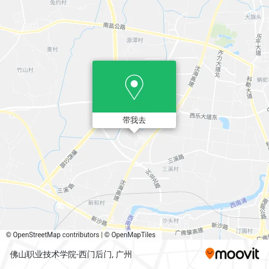 佛山职业技术学院-西门后门地图