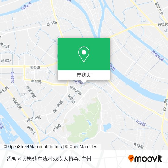 番禺区大岗镇东流村残疾人协会地图