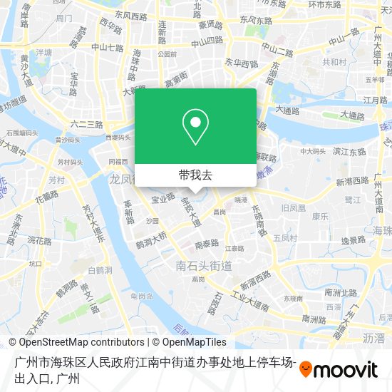 广州市海珠区人民政府江南中街道办事处地上停车场-出入口地图