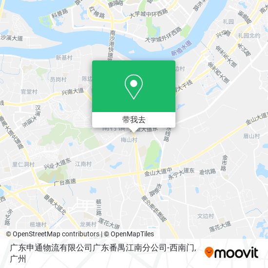 广东申通物流有限公司广东番禺江南分公司-西南门地图