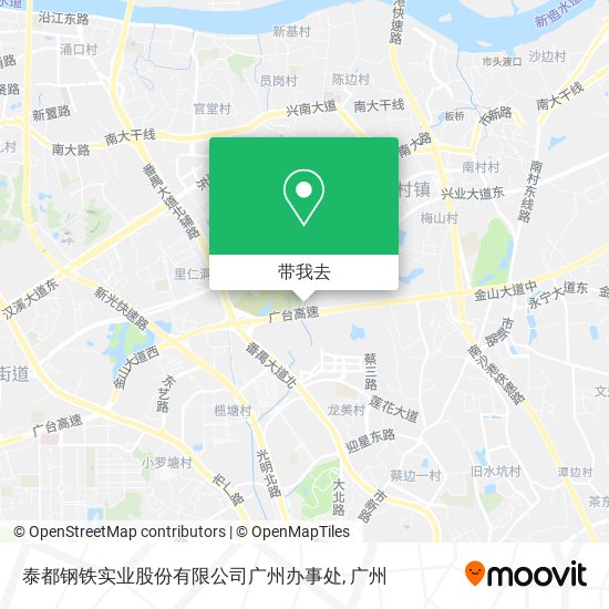 泰都钢铁实业股份有限公司广州办事处地图