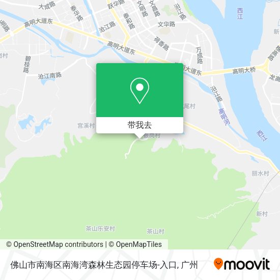 佛山市南海区南海湾森林生态园停车场-入口地图