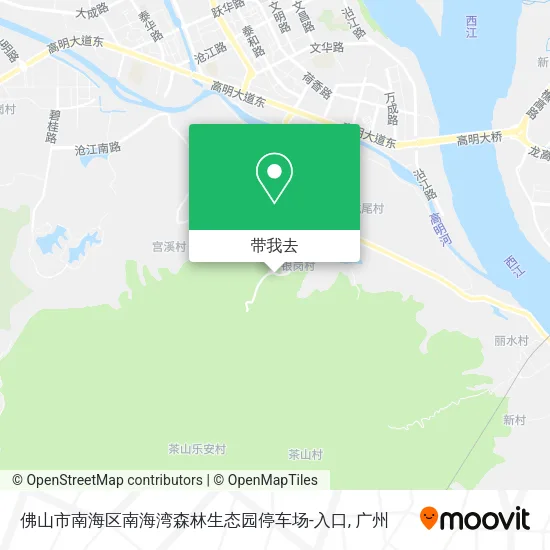 佛山市南海区南海湾森林生态园停车场-入口地图