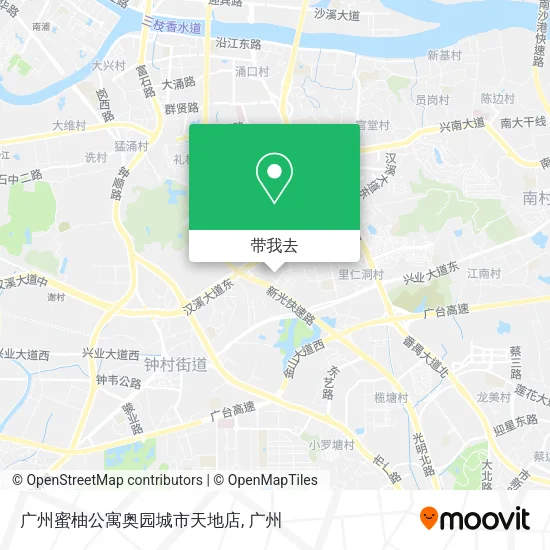广州蜜柚公寓奥园城市天地店地图
