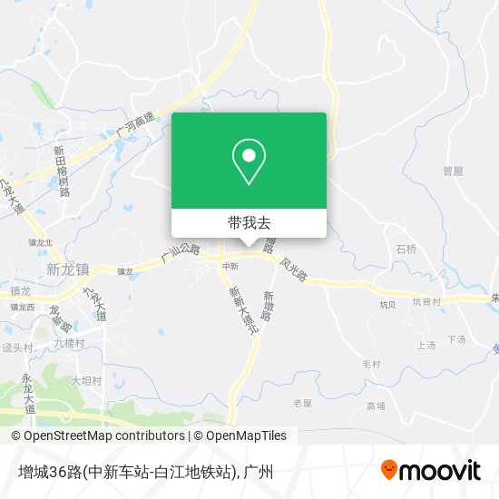 增城36路(中新车站-白江地铁站)地图