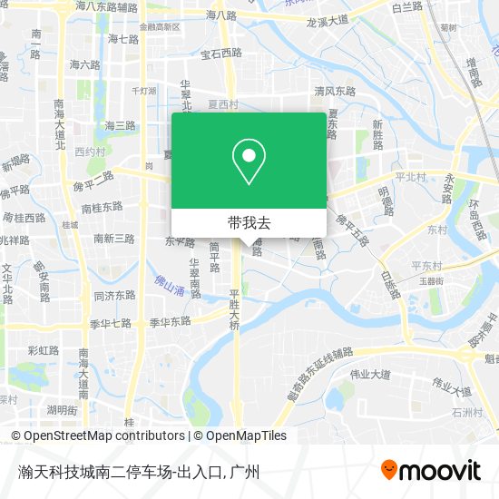 瀚天科技城南二停车场-出入口地图