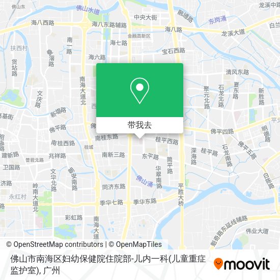 佛山市南海区妇幼保健院住院部-儿内一科(儿童重症监护室)地图