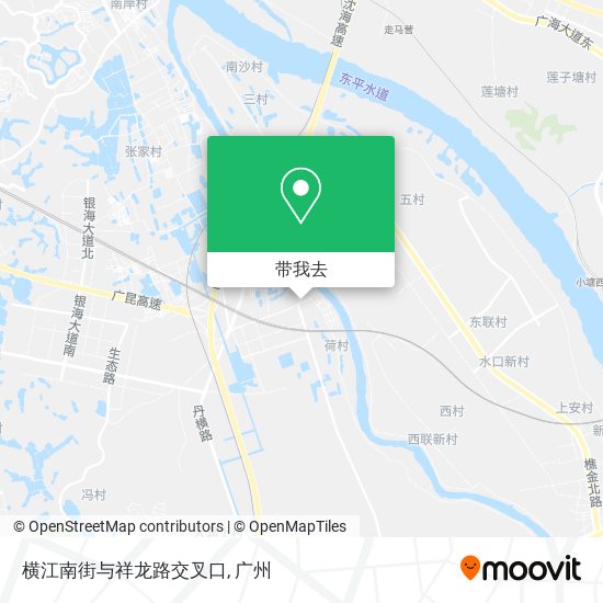 横江南街与祥龙路交叉口地图