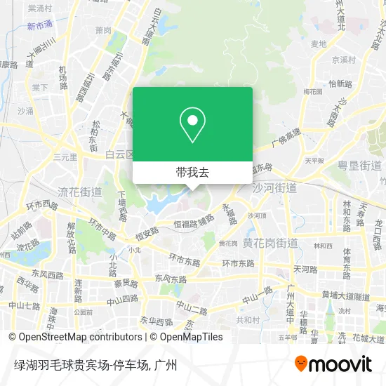 绿湖羽毛球贵宾场-停车场地图