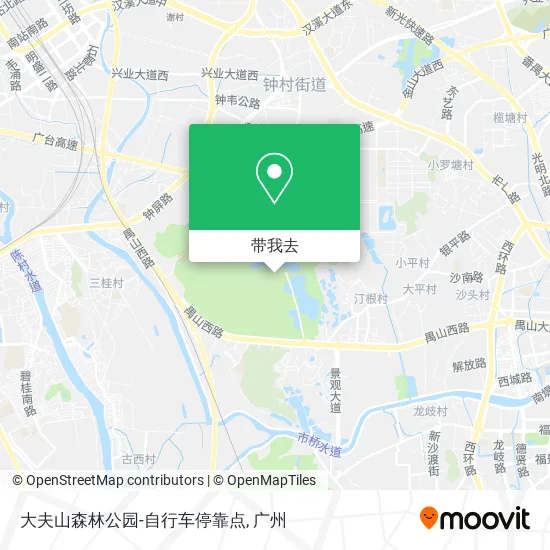 大夫山森林公园-自行车停靠点地图
