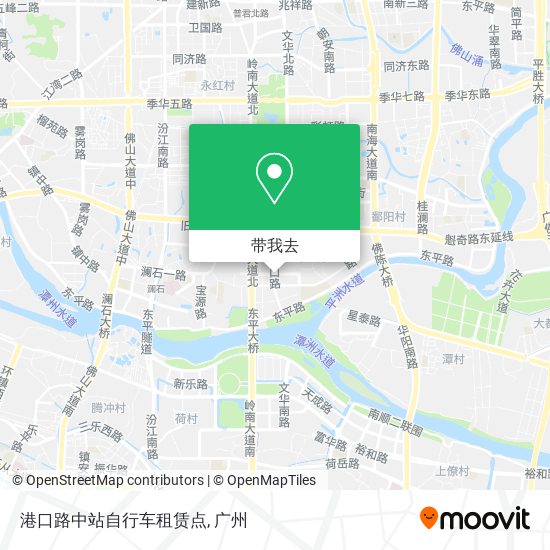 港口路中站自行车租赁点地图