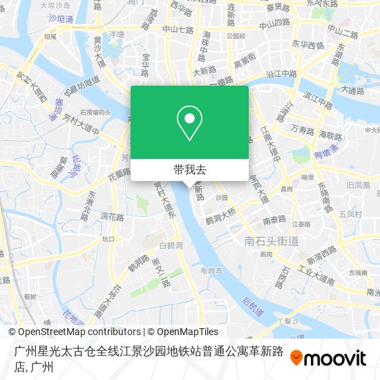广州星光太古仓全线江景沙园地铁站普通公寓革新路店地图