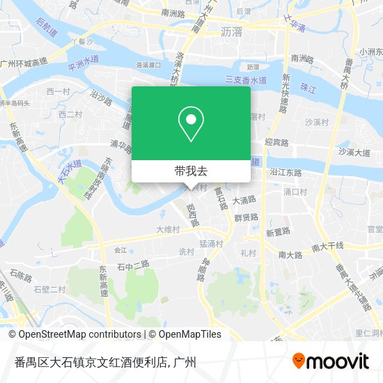 番禺区大石镇京文红酒便利店地图