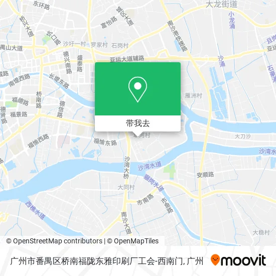 广州市番禺区桥南福陇东雅印刷厂工会-西南门地图