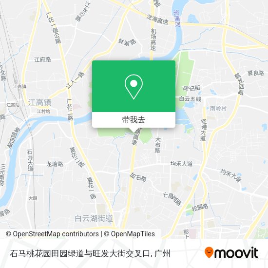 石马桃花园田园绿道与旺发大街交叉口地图
