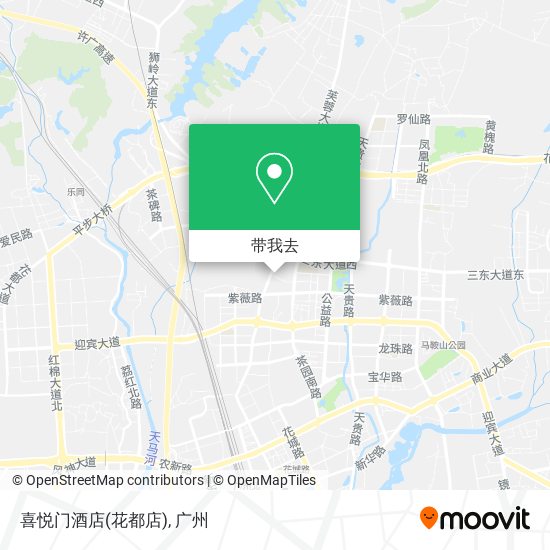 喜悦门酒店(花都店)地图