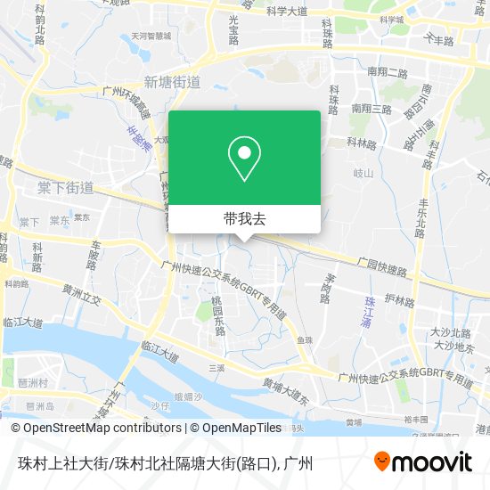 珠村上社大街/珠村北社隔塘大街(路口)地图