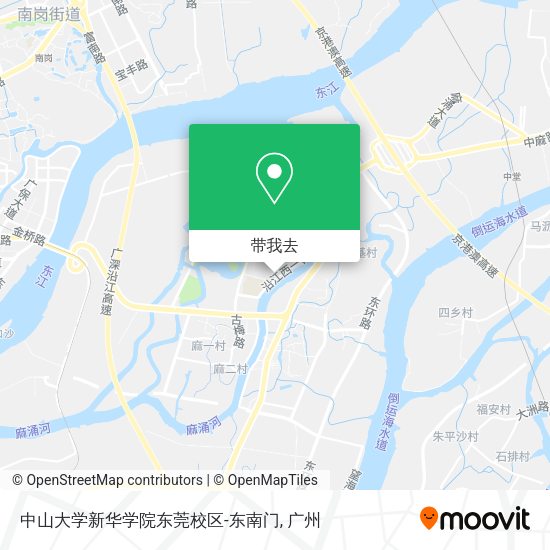 中山大学新华学院东莞校区-东南门地图
