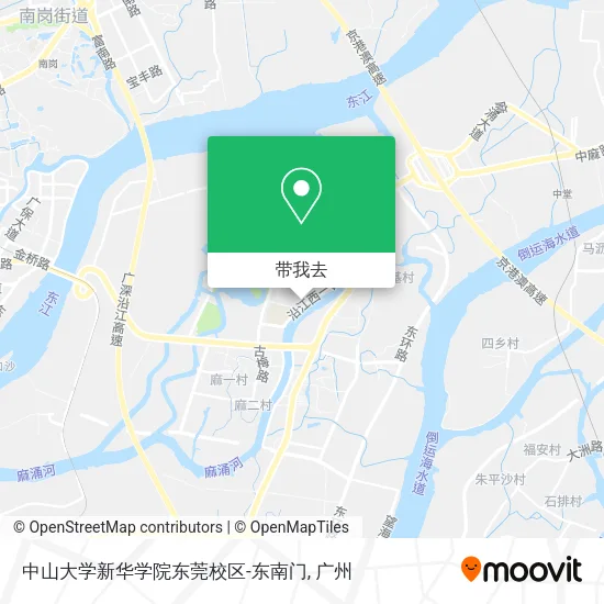 中山大学新华学院东莞校区-东南门地图