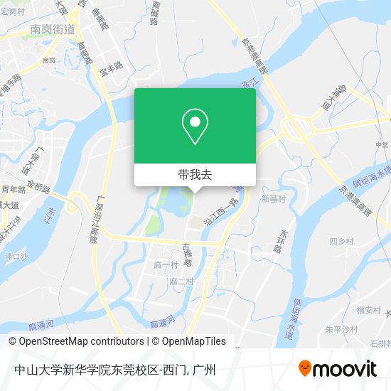 中山大学新华学院东莞校区-西门地图