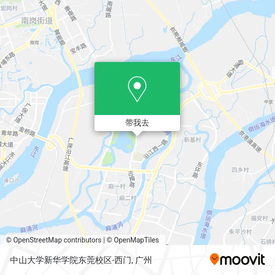 中山大学新华学院东莞校区-西门地图