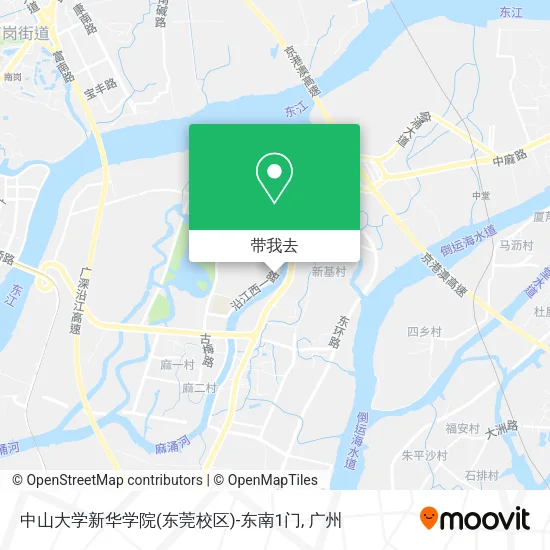 中山大学新华学院(东莞校区)-东南1门地图
