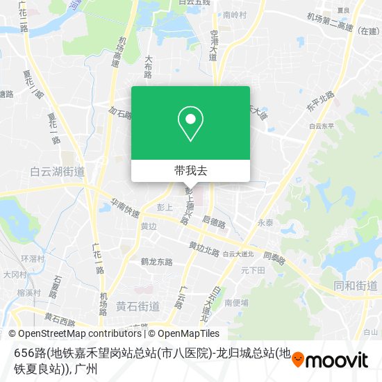 656路(地铁嘉禾望岗站总站(市八医院)-龙归城总站(地铁夏良站))地图