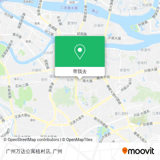 广州万达公寓植村店地图