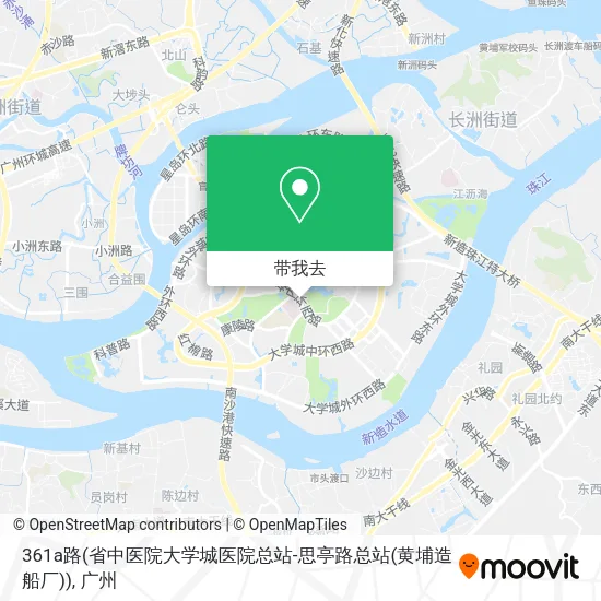 361a路(省中医院大学城医院总站-思亭路总站(黄埔造船厂))地图