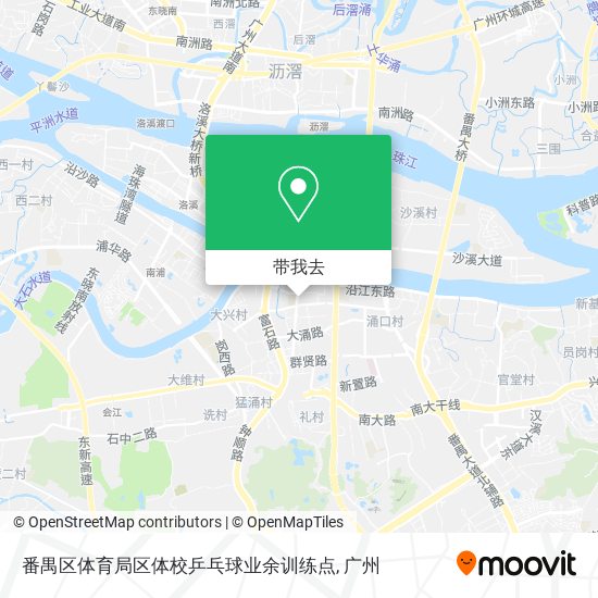 番禺区体育局区体校乒乓球业余训练点地图