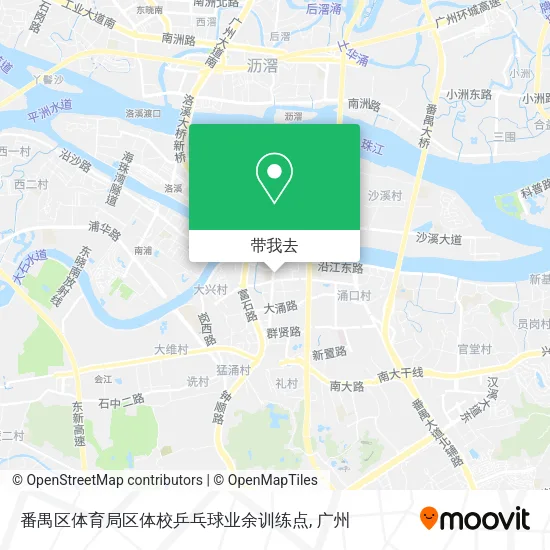 番禺区体育局区体校乒乓球业余训练点地图