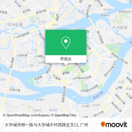 大学城华师一路与大学城中环西路交叉口地图