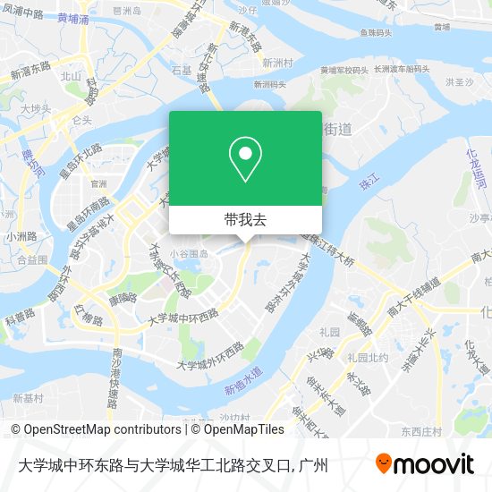 大学城中环东路与大学城华工北路交叉口地图