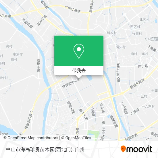 中山市海岛珍贵苗木园(西北门)地图