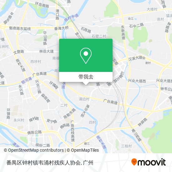 番禺区钟村镇韦涌村残疾人协会地图
