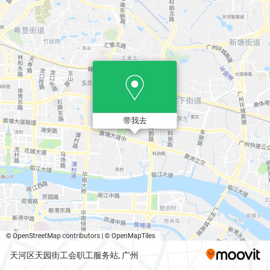 天河区天园街工会职工服务站地图