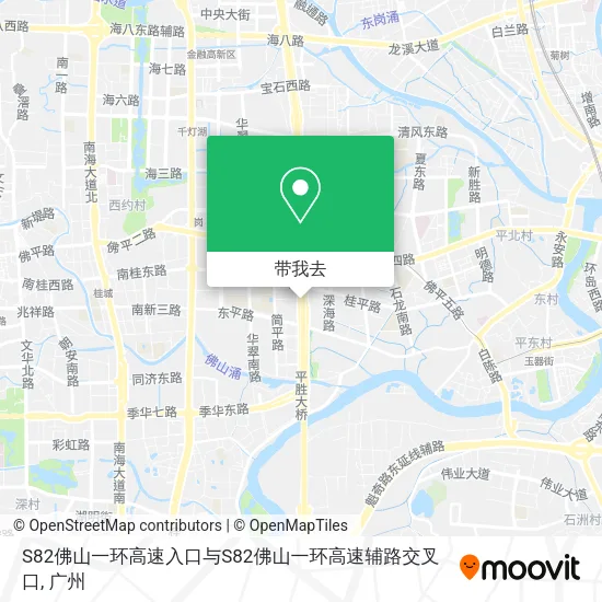 S82佛山一环高速入口与S82佛山一环高速辅路交叉口地图