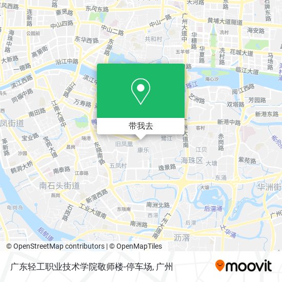 广东轻工职业技术学院敬师楼-停车场地图