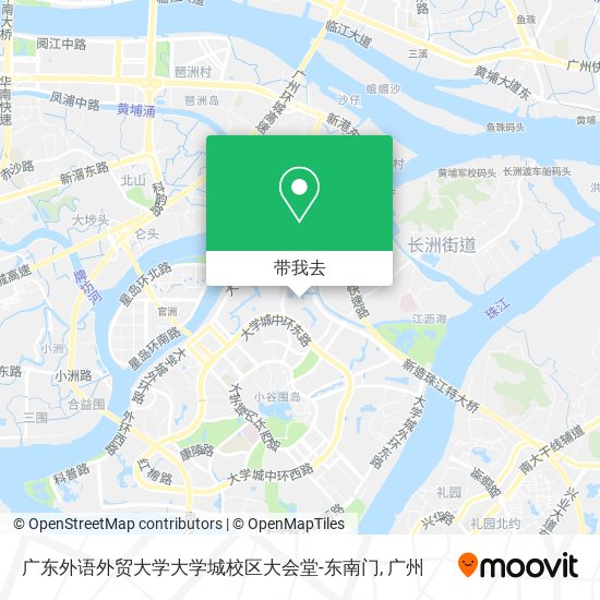 广东外语外贸大学大学城校区大会堂-东南门地图
