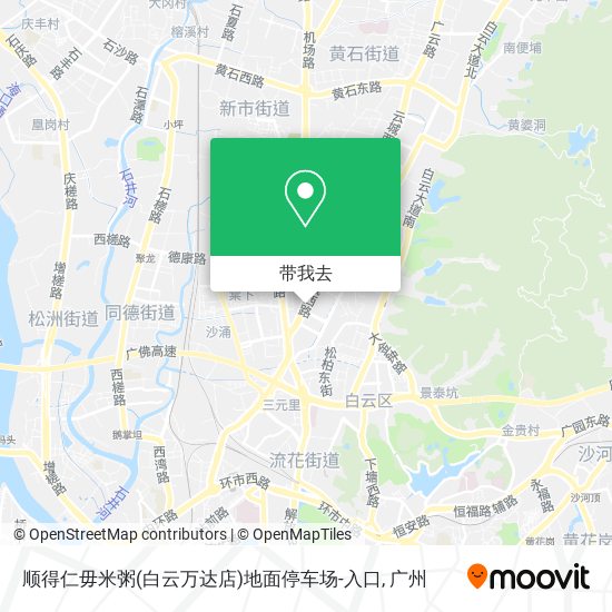 顺得仁毋米粥(白云万达店)地面停车场-入口地图